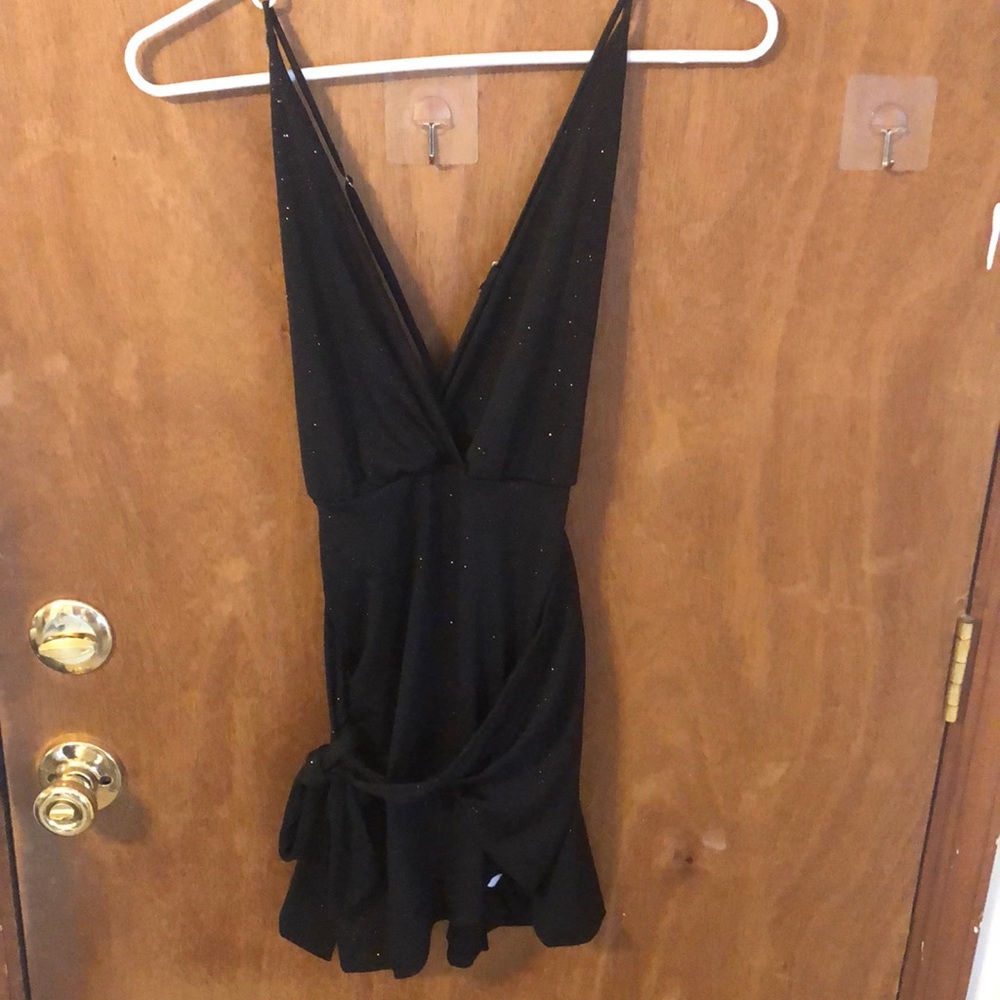 black mini dress